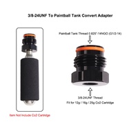 12g/16g/24g/33g co2 Cartridge Threaded Cylinder (3/8-24UNF Thread) to Paintball Tank Thread (G1/2-14
