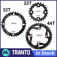 จักรยาน Triple Chainring ชุด22/24/32/42/44T 104/64BCD ห่วงโซ่3x 9/10S จานหน้าจักรยานเสือภูเขาทนทานกล