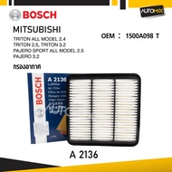 A 2136 กรองอากาศ BOSCH กรองอากาศ MITSUBISHI TRITON ALL MODEL 2.4 TRITON 2.5 TRITON 3.2 MITSUBISHI PA