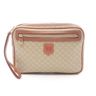 【二手】Celine CELINE Second Bag Clutch Bag Macadam Beige PVC Coated Canvas Leather Triomphe Clutch Bag 