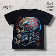 Kaos T-shirt Rock Chang AOP Skull Punk Original Second Preloved 