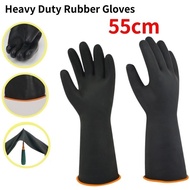 Chemical Heavy Duty Rubber Gloves/Muriatic Acid Resistant Natural/Anti-Skid Latex Protective Safety
