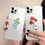 BTS BT21 Cartoon Phone Casing iPhone 13 12 11 Pro Max X XR iPhone 7 8 6 Plus XS Max Airbag Shockproof Soft Case