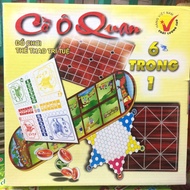 6 in 1 O Quan Chess Set - Checkers - Carrying Chess - Go Chess - Jumping Chess - Seahorse Chess