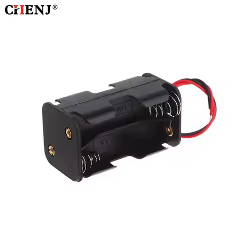 AA Battery Holder 6V for 4 x AA Batteries Plastic Storage Box AA Battery Case Dual Layers With Wire 