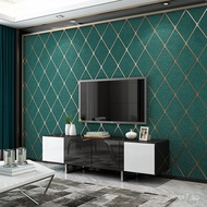 Modern simple imitation deerskin wallpaper for bedroom3D 3D Grid Wallpaper Living Room TV Background