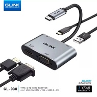GLINK 4 in 1 Hub Type-C to HDMI/VGA GL-030 Per Monitor And 4K USB