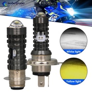 NOBELJIAOO Motorcycle Headlight LED H4 Hi/Low P15D White Yellow Dual Colors Headlight Projector Lens