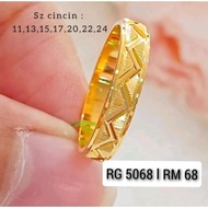 ORIGINAL ZHULIAN Cincin Belah Rotan saduran emas 999 RG5068