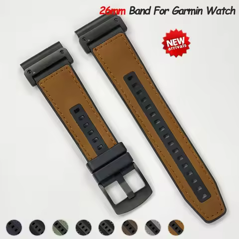 No Gaps Quickfit 26mm Strap for Garmin Epix Pro 51mm band Tactix 7 Pro Fenix 8 7 7X Enduro 3 Leather