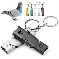 2Pcs Stainless Steel Whistle Survival Whistle Bird Parrot Training Whistle Bird Training Whistle