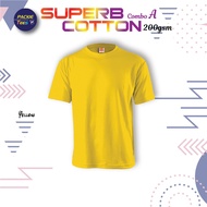 YELLOW CT7104 100% SUPERB VERY THICK COTTON ROUND NECK SHORT SLEEVE TSHIRT MENWEAR UNISEX KUNING KEM