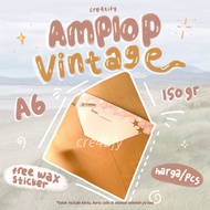 Vintage brown kraft paper envelope greeting card A6