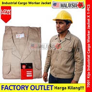 【Brown】 Industrial Cargo Jacket Baju Jacket Kerja Worker Jacket 5-pocket #7001 #Brown#DarkBlue