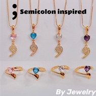 [BY]18k Gold Plated Semicolon inspired Necklace/Ring for women!Free Box!