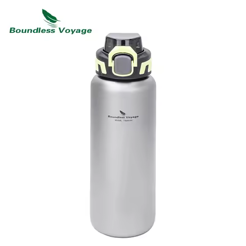 Boundless Voyage Titanium Water Bottle 950ml Wide Mouth Leakproof Hydro Flask with Carry Bag for Bac