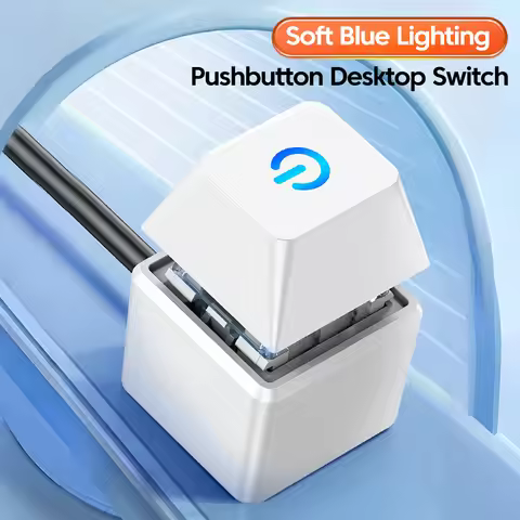 Computer Desktop Switch 1.8m Colorful LED Lights PC Motherboard External Start Power OnOff Button Ex