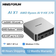 MINISFORUM AI X1 HX 370 Radeon 890M DDR5 5600Mhz M.2 PCIE4.0 WIFI7 Gaming MINI PC