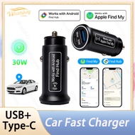 Mini Car Charger GPS Locator Tracker USB Phone Charger Type C for iOS Or Google Find My App Vehicle 