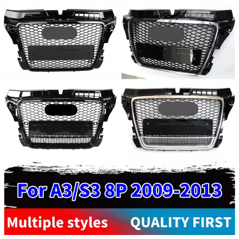 ZUIMI RS3 Style Front Sport Grill Hex Mesh Honeycomb Design for Audi A3/S3 8P 2009-2013 Hood Grill U