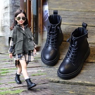 Real soft leather children's boots 2023 spring and autumn new student British style Martin boots girls soft bottom short boots single boots