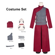 Gaara Cosplay Costume Anime Naruto Ninja Uniform For Men Gaara Outfit Set Gourd Bag Prop Halloween U