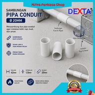Dexta 20mm Conduit Electrical Pipe Connection Socket (price per 25 Pcs) White Conduit Sock/ 20mm Pip
