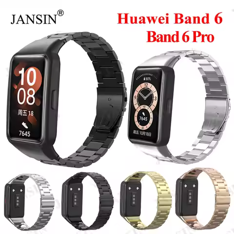 Stainless Steel Band Straps For Huawei Band 6 Wristband Bracelet Replacement Strap For Huawei Band 6