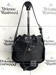 🪐Vivienne Westwood 西太后 小號羊皮紋抽繩水桶包 單肩包 女款