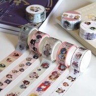 FENGCY Anime Genshin Impact Venti Zhongli Student Stationery Tape Scrapbooking Hand account Printed Pattern School Office Supply Masking Tape