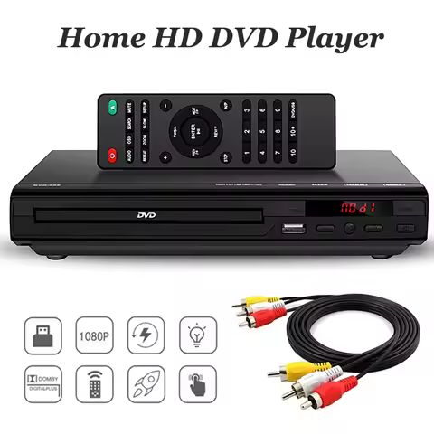 DVD Player 1080P Home DVD Players Full HD Multimedia Digital TV Disc Player Support CD MP3 MP4 RW VC