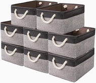 8 Pack Storage Bins Decorative Baskets Bulk Cubes Containers For Shelves Fabric Storage Basket With