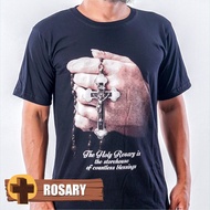 KAOS ROHANI ROSARY ROSARIO SALIB KRISTEN KATOLIK HITAM