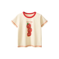 2-8 Years Old 2025 New Style Girls Pure Cotton Cute Cartoon Round Neck Short Sleeve T-Shirt HT9215