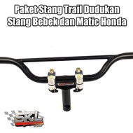 Paket Dudukan Stang Racing Trondol Matic Dan Bebek supra jupiter shogun beat mio spin scoopy blade r