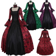 Medieval Dress Womens Vintage Gothic Victorian Renaissance Witch Maxi Dress Cosplay Costume