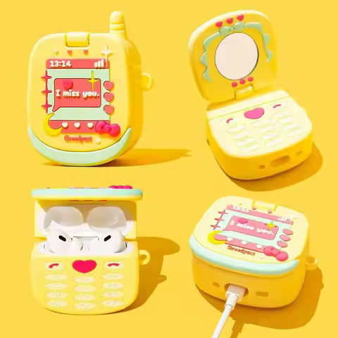 Chic I Miss You Make Up Mirror 3D Cartoon Silicone Soft Headphone Case for Airpods pro pro2 1 2 3 4 