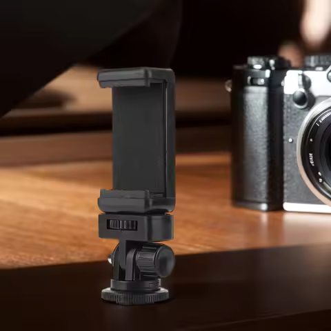 Monitor Flexible Tripod Adapter with Cold Shoe Mount Phone Tripod Holder Clip Smartphone Clip for Ca