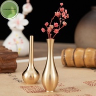 strongaroetrtn Mini Pure copper vase gold decor living room Antique vase unique flower vase sg