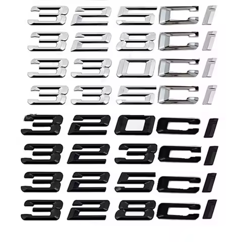 Chrome Black Car Badge Nameplate Styling Trunk Letter Emblem Logo Sticker For 3series E46 325ci 328c