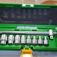 TEKIRO 10 Pcs Socket Wrench Set 8-24 mm Plastic Box Socket Wrench 8mm - 24mm