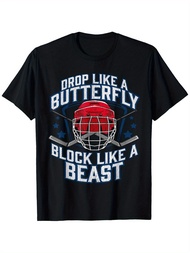 Ice Hockey Goalkeeper Block Like A Beast Player Boy And Youth T-Shirt