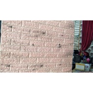Korean Pink Brick Foam Panel Wallpaper