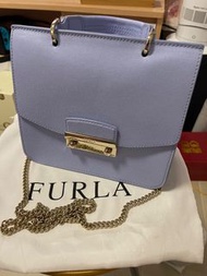 Furla 義大利🇮🇹包包 經典連條款 寶寶藍 鏈條包 淺藍 相機包