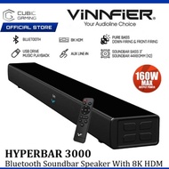 VINNFIER HYPERBAR 3000 WIRELESS BLUETOOTH SOUNDBAR SPEAKER 160W WITH 8K HDMI/ AUX IN/ OPTICAL/ USB D