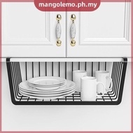 [MANGO] 1pc White/ck Hanging Net Basket Iron Material Large Capacity Hanging Under Cabinet Wall Ward