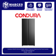 Condura CSS170i 16.2cu ft/460L SBS AT Titanium Steel Icon No Frost Inverter Side by Side Refrigerato