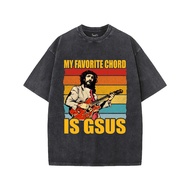 My Favorite Chord Is Gsus Unisex Washed Christian T-shirt