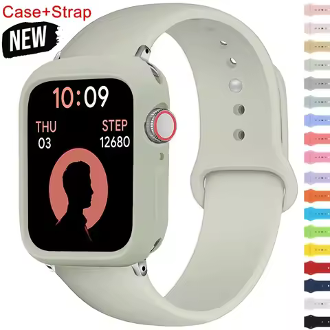 TPU Case+Strap for Apple Watch Band 46 42 44 41 40mm 45mm 49mm Screen Protectors for Apple IWatch Se