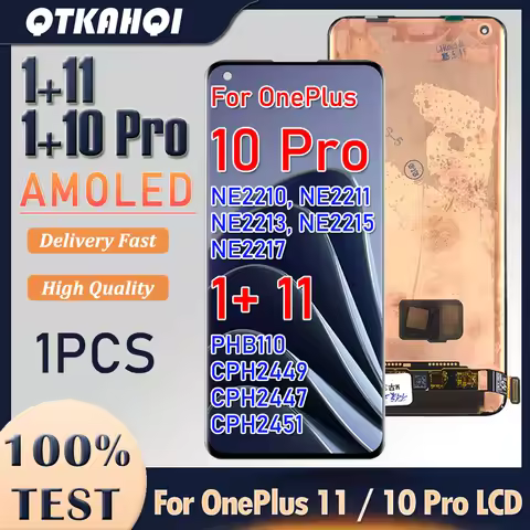 6.7" AMOLED For OnePlus 10 Pro LCD 1+10 Pro NE2210 NE2211 Display Touch Screen Digitizer For OnePlus